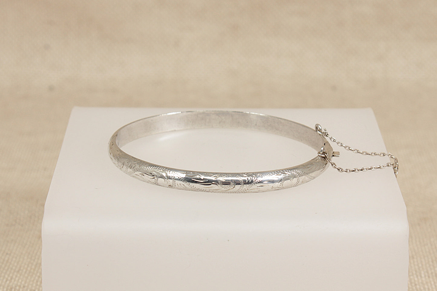 Silver Hinged Bangle Bracelet