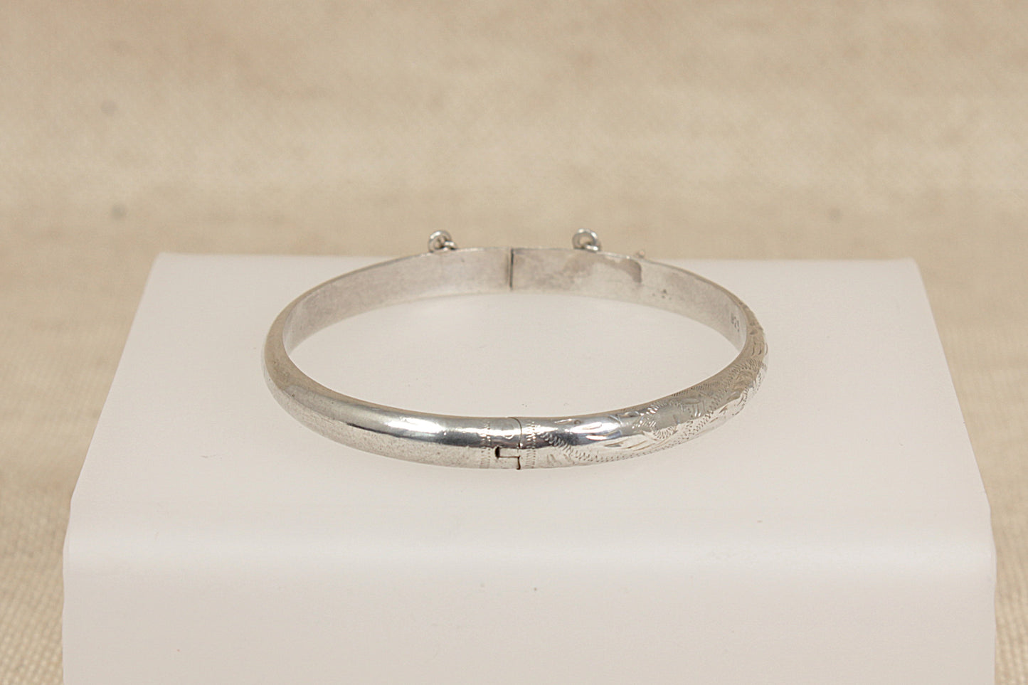 Silver Hinged Bangle Bracelet