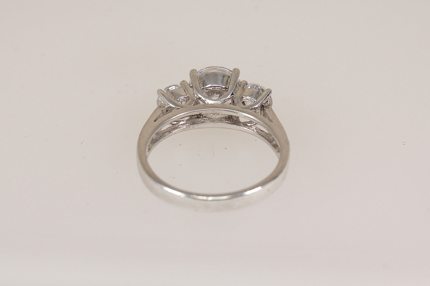 Silver CZ Trilogy Statement Ring