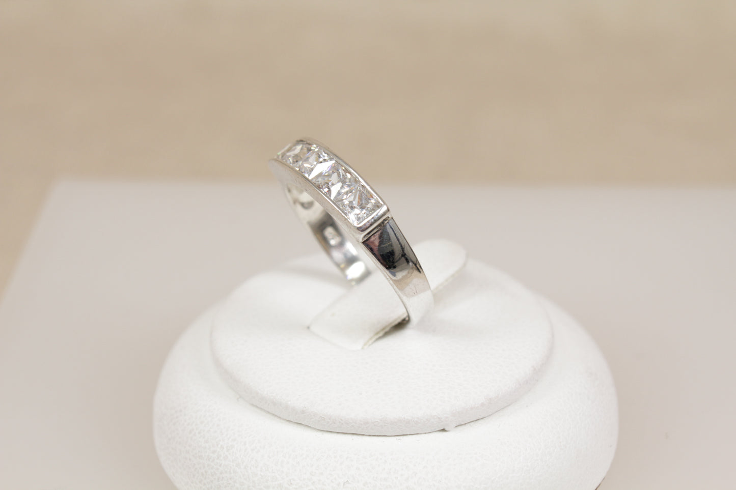 Silver Crystal Band Ring