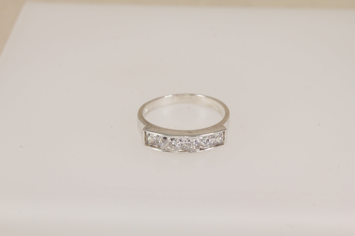 Silver Crystal Band Ring