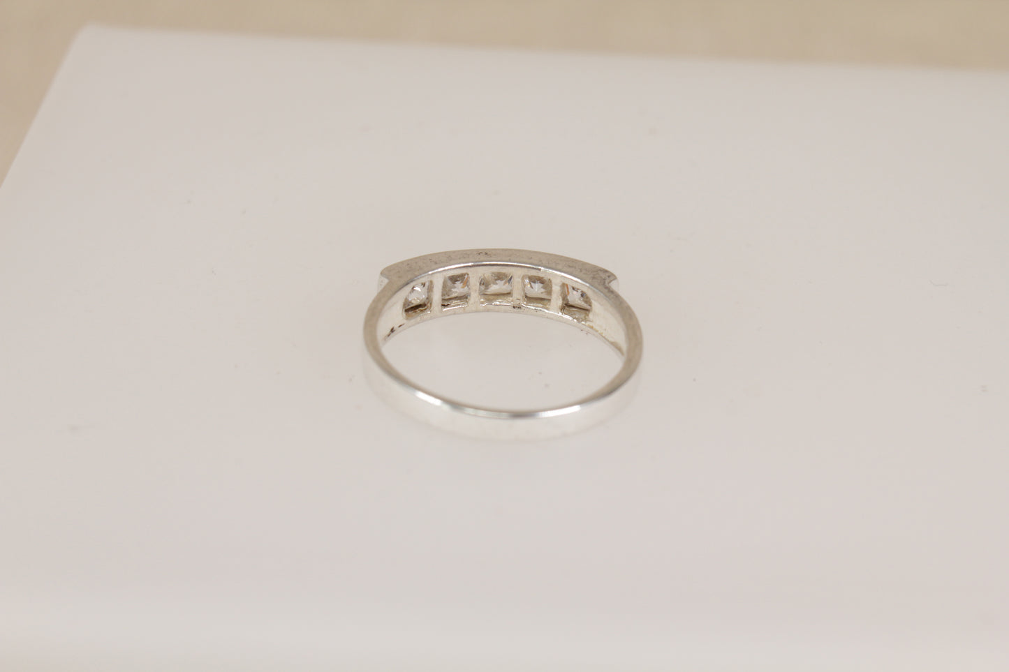 Silver Crystal Band Ring