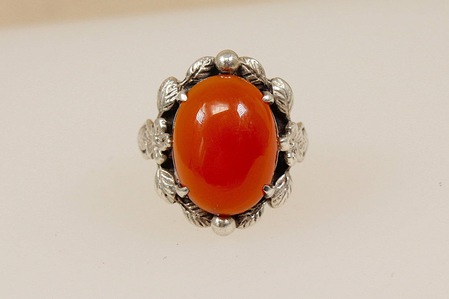 Vintage Silver Arts and Crafts Carnelian Ring