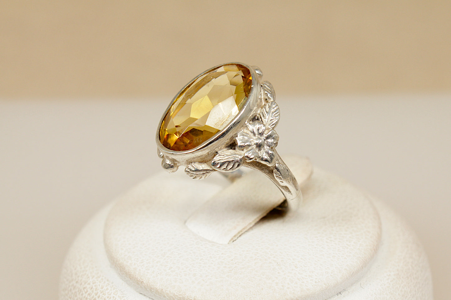 Vintage Silver Citrine Ring