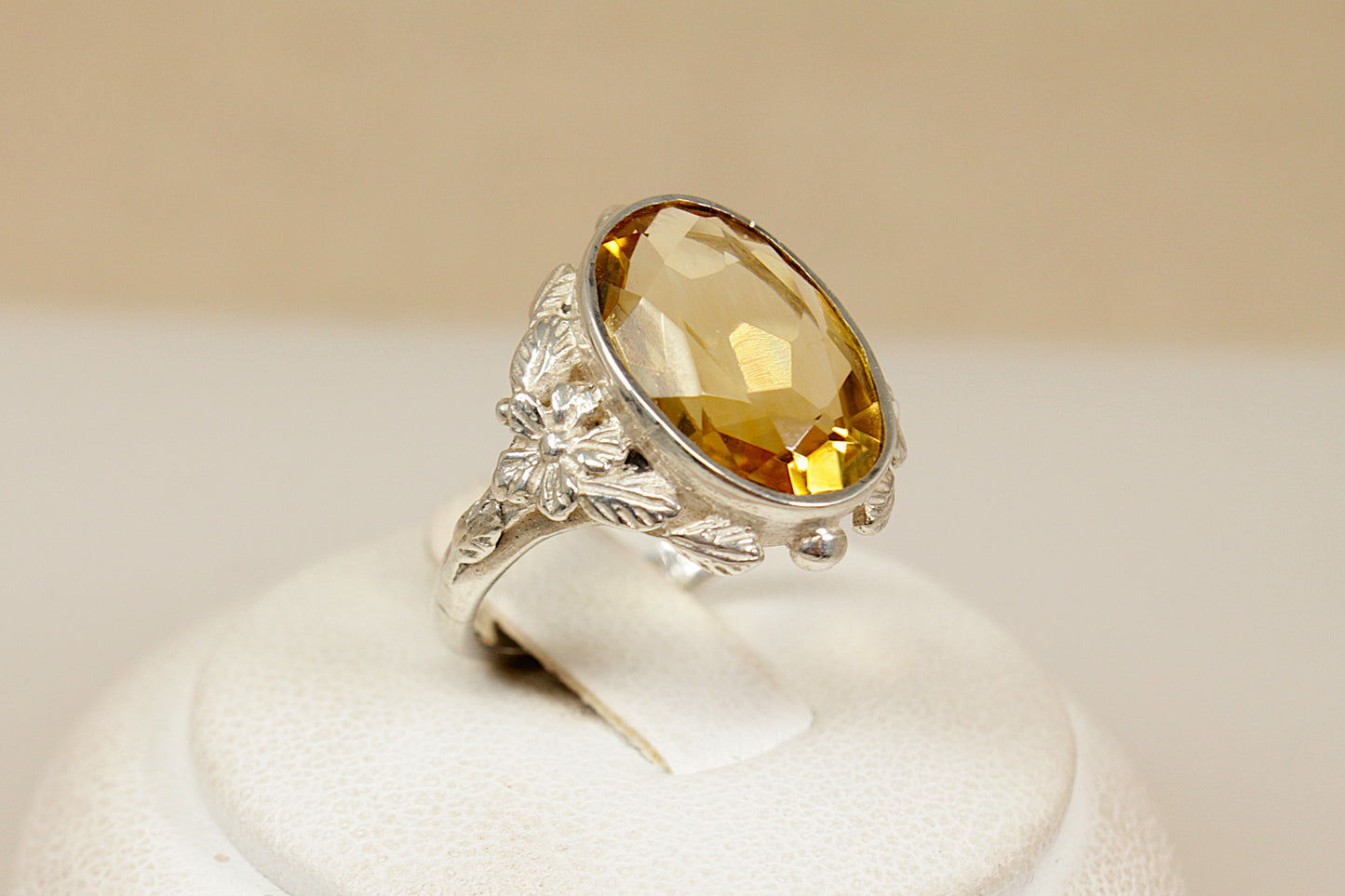 Vintage Silver Citrine Ring