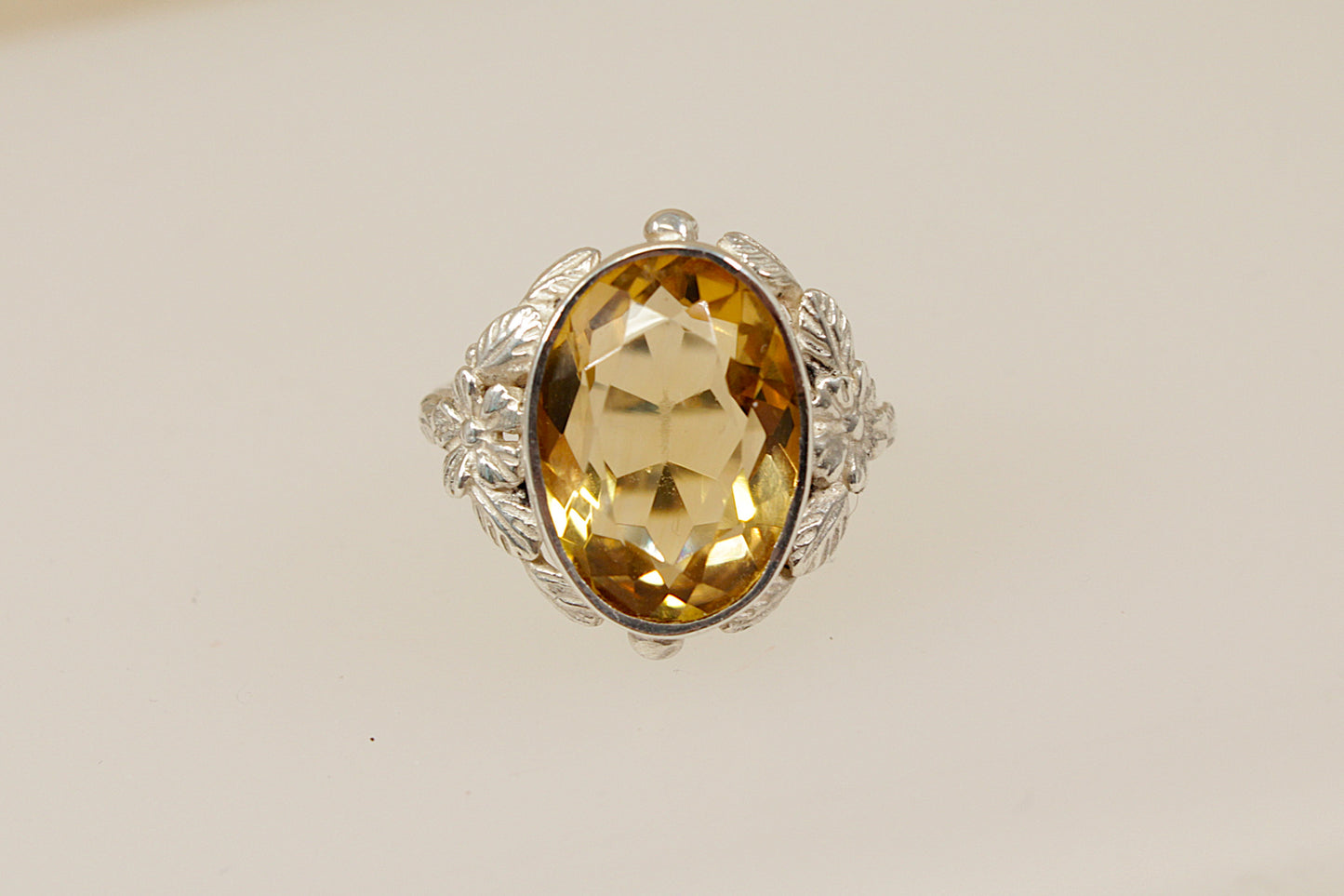 Vintage Silver Citrine Ring