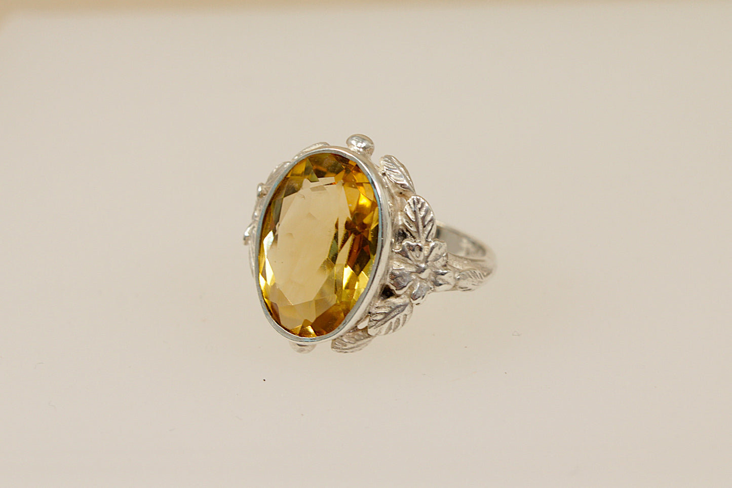 Vintage Silver Citrine Ring