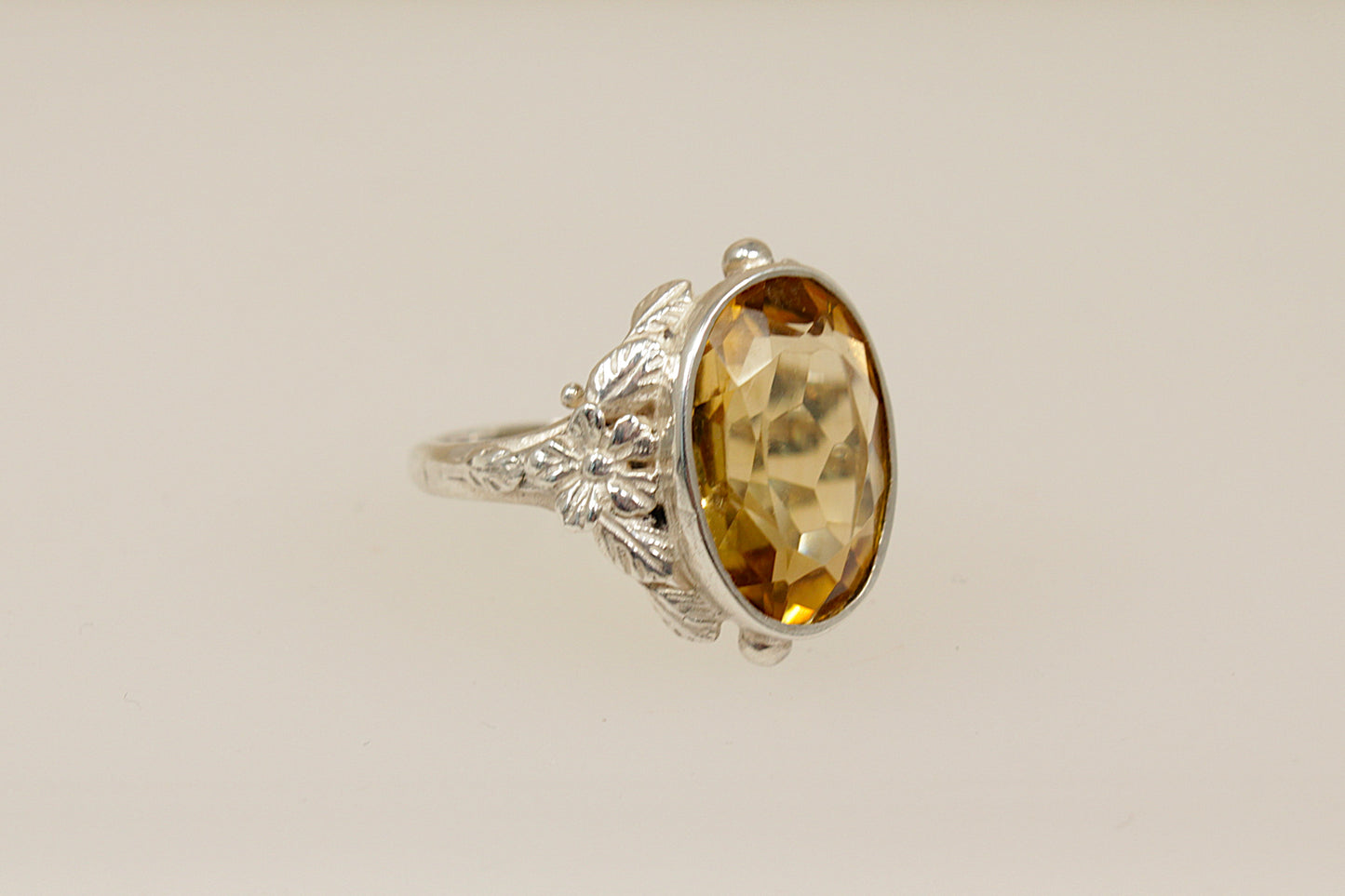 Vintage Silver Citrine Ring