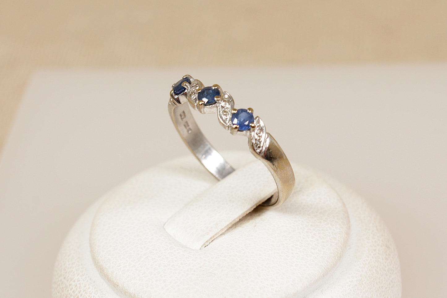 18ct White Gold Sapphire and Diamond Ring
