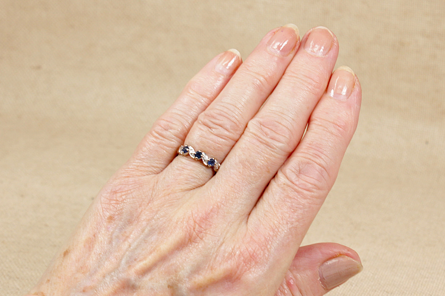 18ct White Gold Sapphire and Diamond Ring