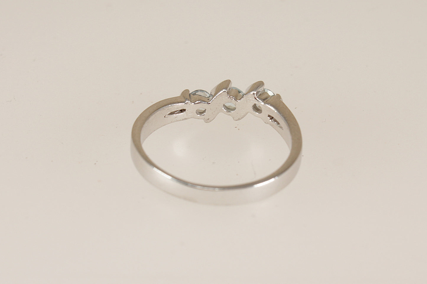 Silver Blue Topaz Trilogy Ring