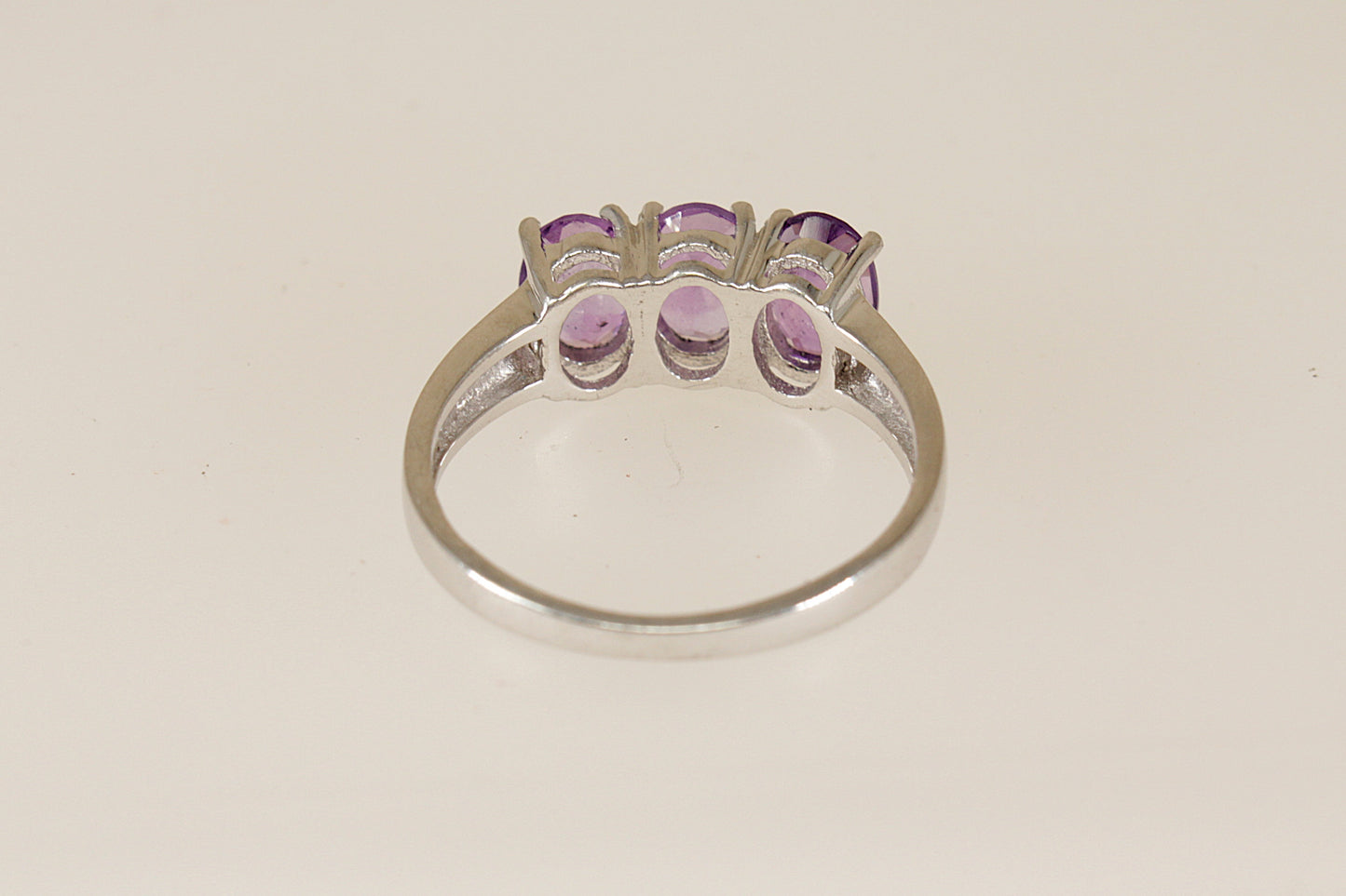 Silver Amethyst Trilogy Ring