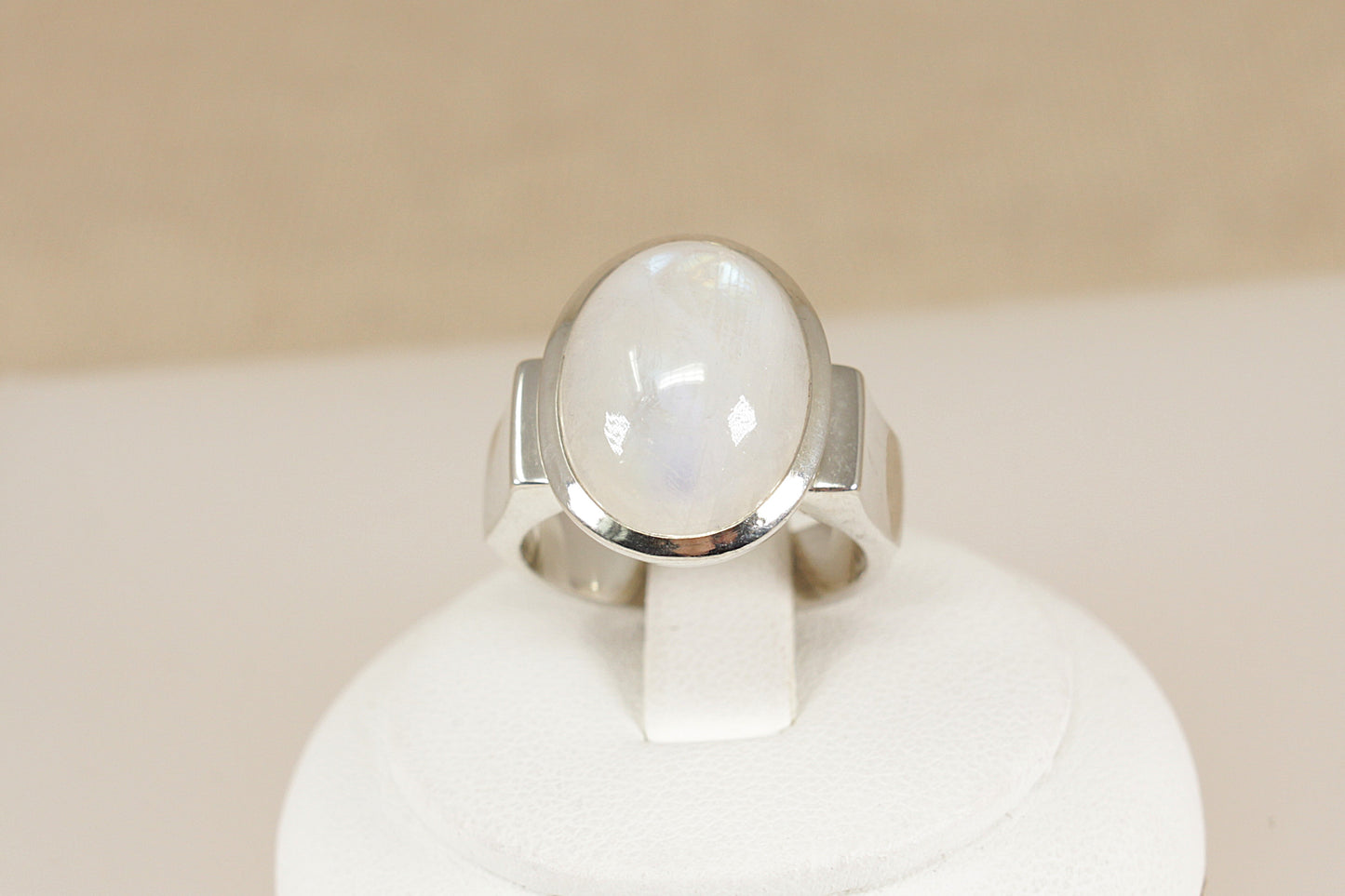 Silver Moonstone Statement Ring