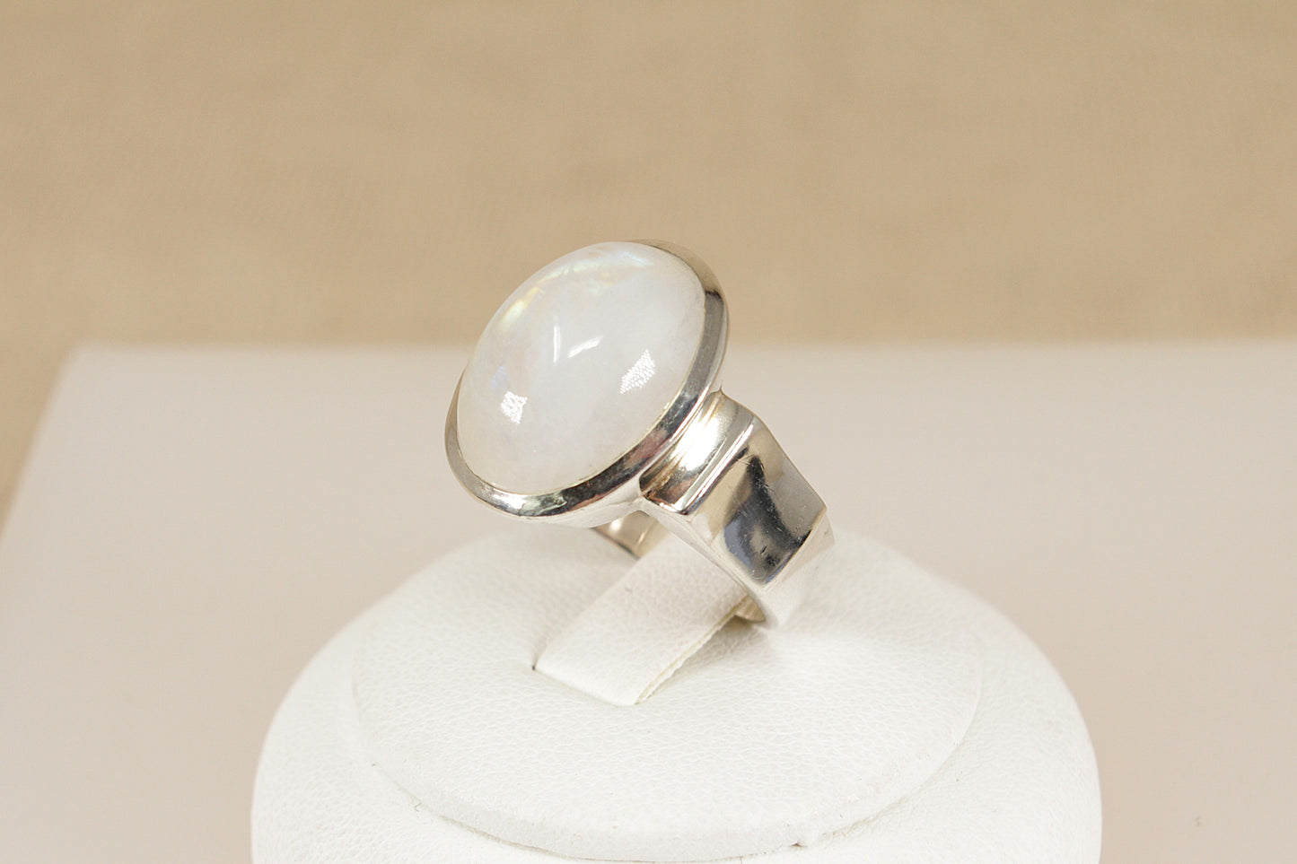 Silver Moonstone Statement Ring
