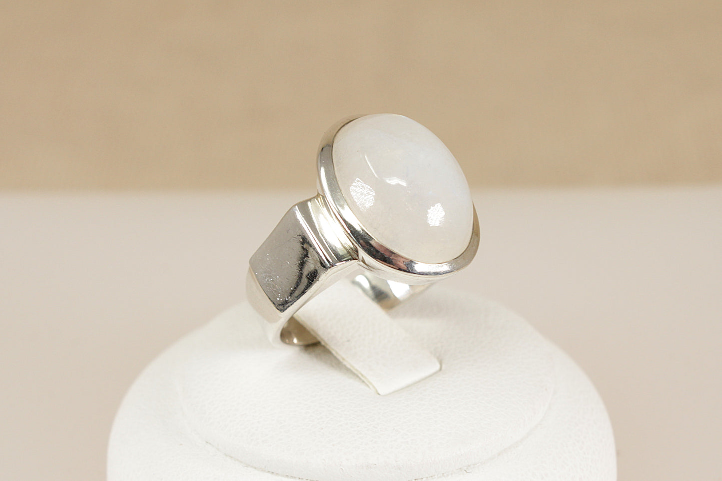 Silver Moonstone Statement Ring