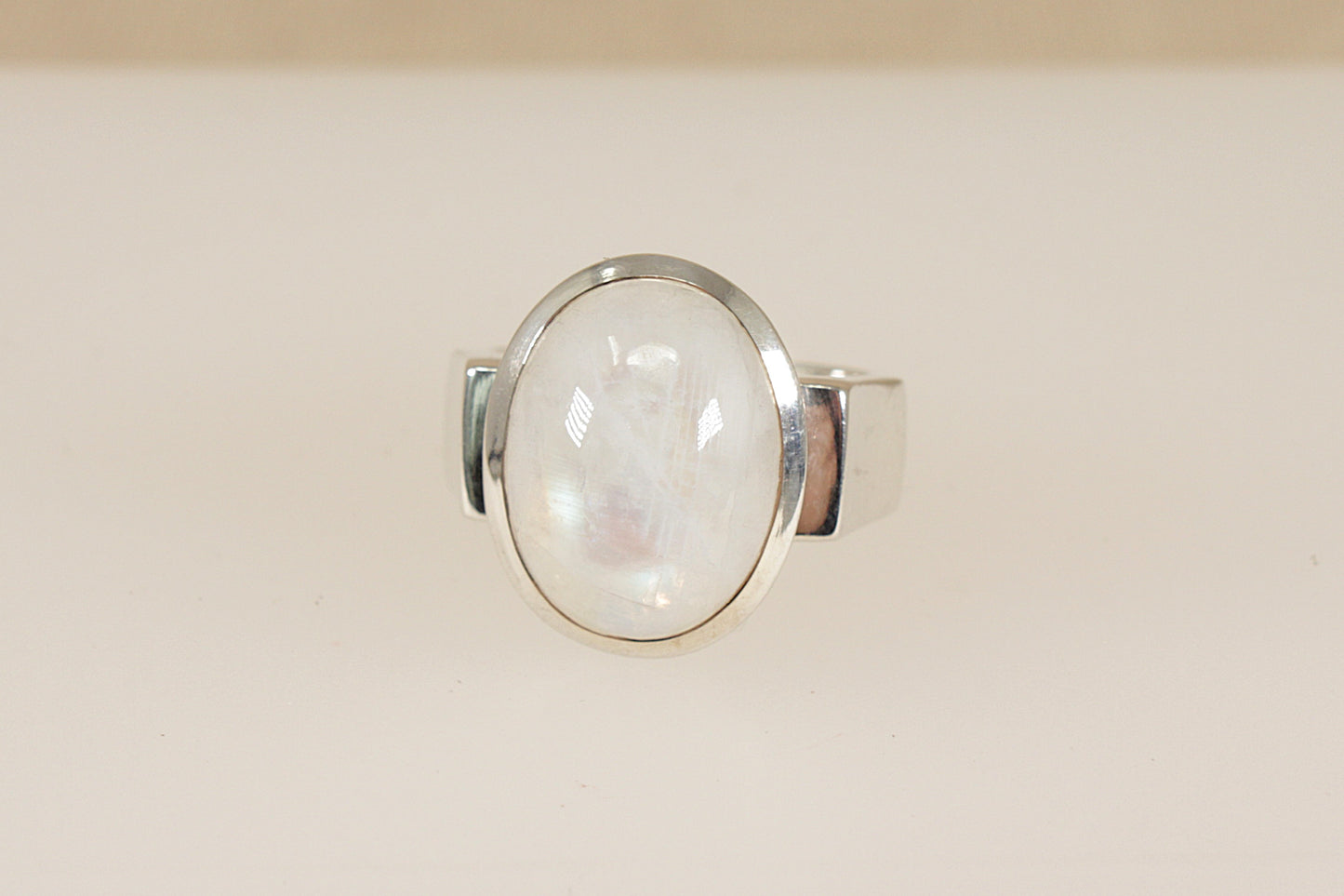Silver Moonstone Statement Ring