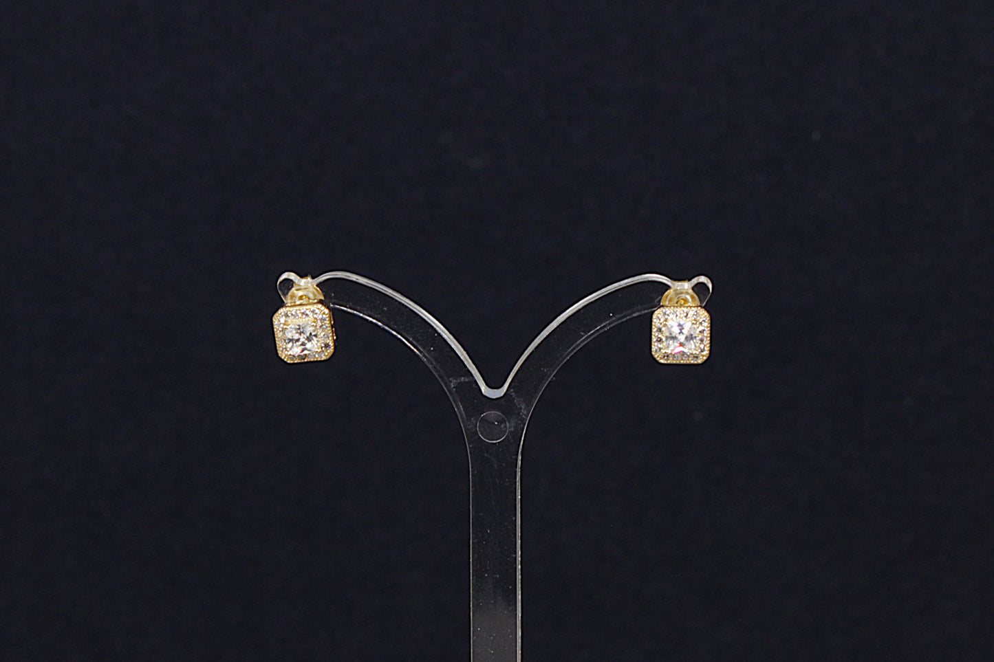 Silver Crystal Stud Earrings