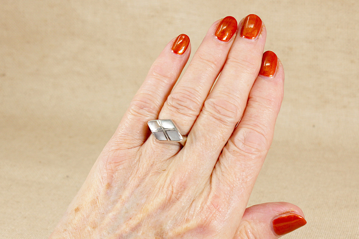 Silver Mother of Pearl Ring