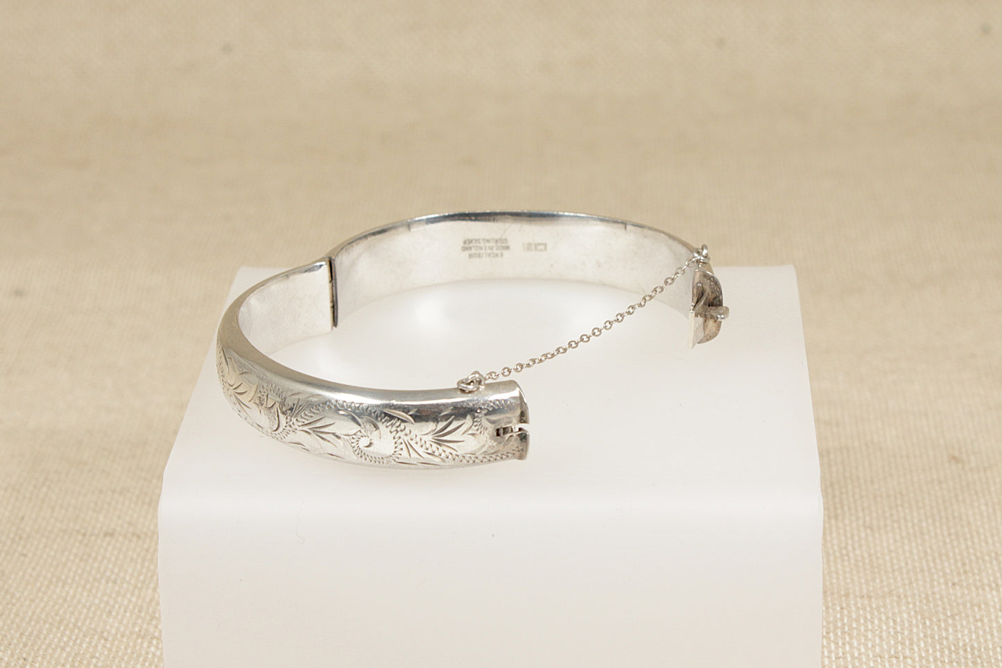 Vintage Silver Hinged Bangle