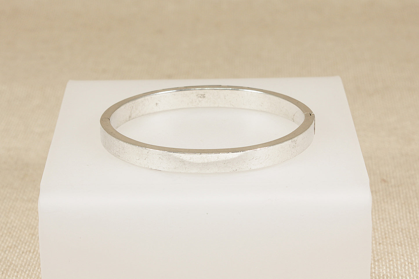 Silver & Mother of Pearl Hinged Bangle