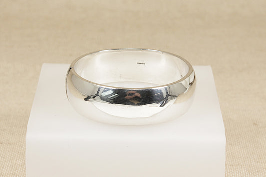Large Silver Hinged Cuff Bangle