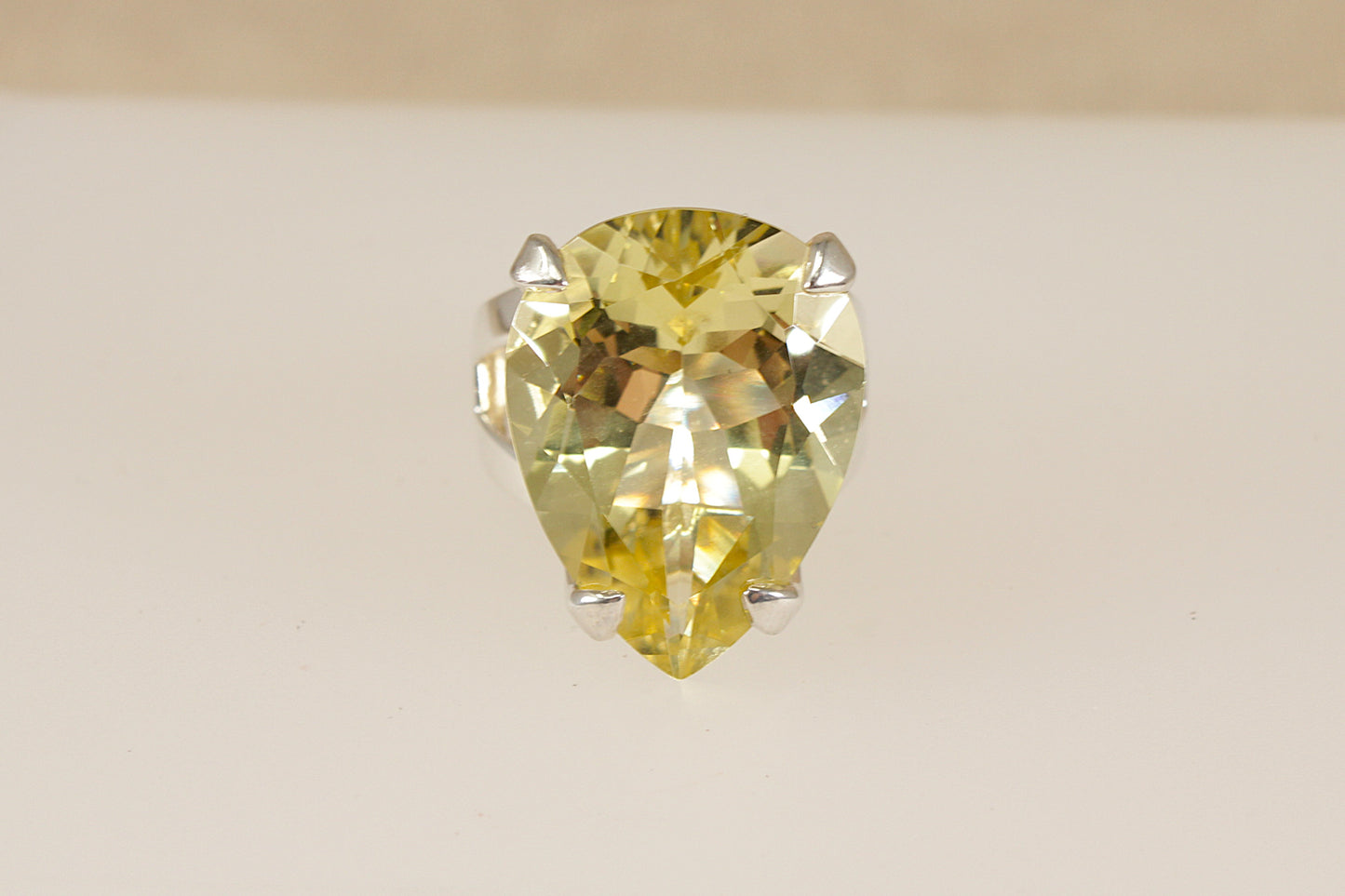 Silver Lemon Citrine Statement Ring