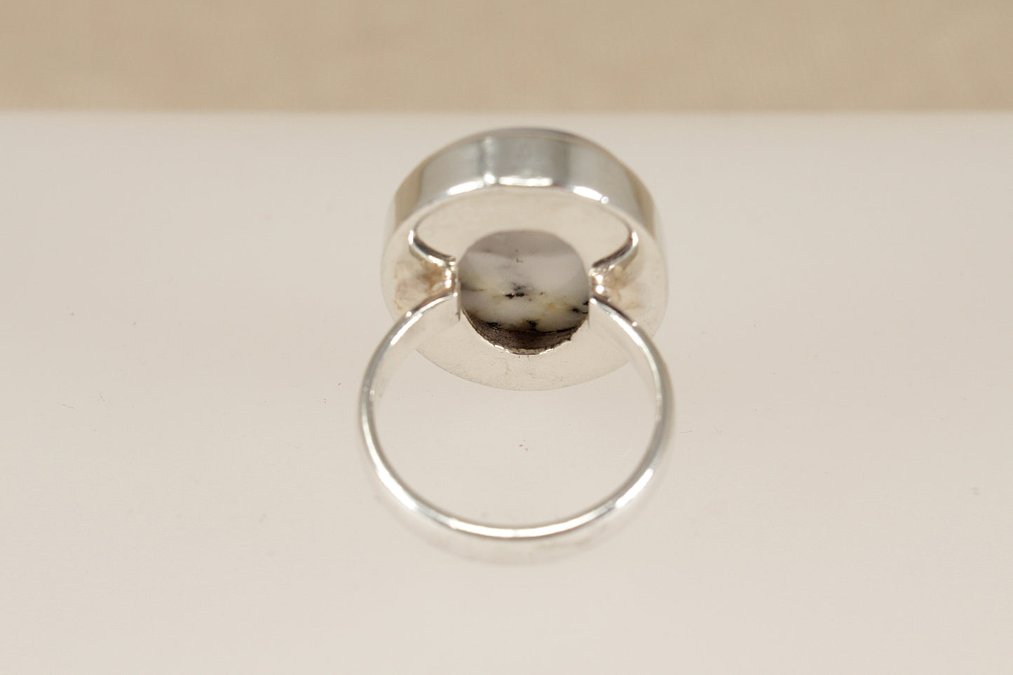 Sterling Silver Moss Agate Statement Ring