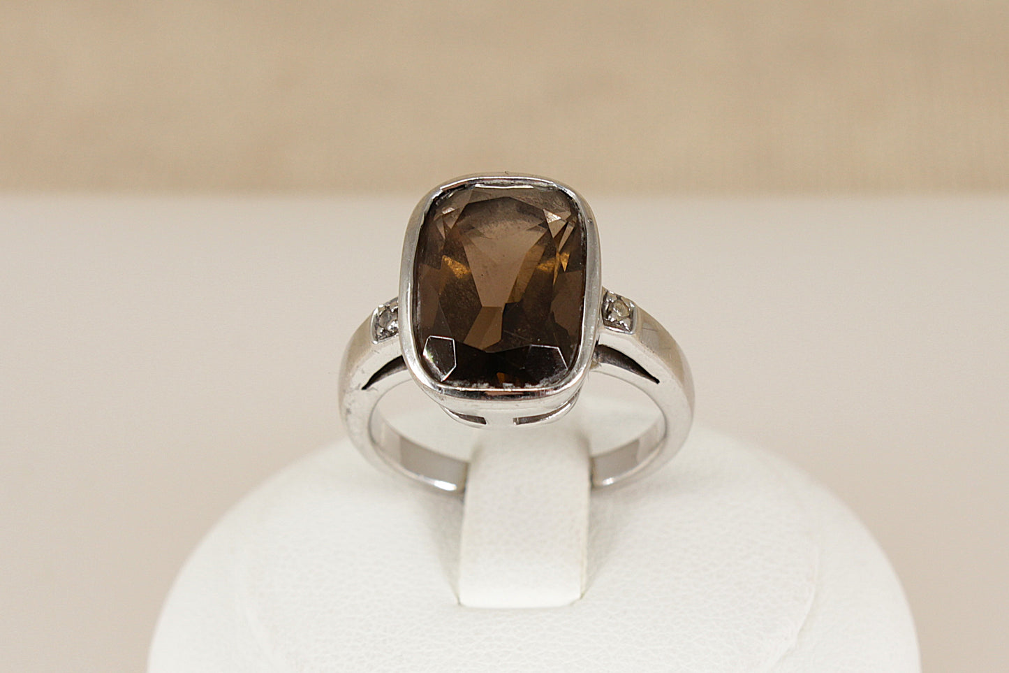 Silver Smokey Quartz Ring
