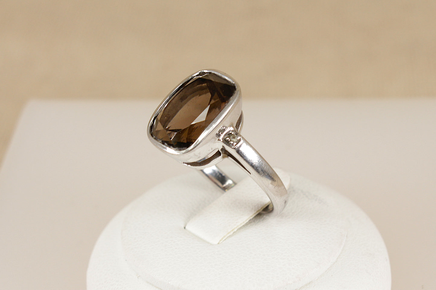 Silver Smokey Quartz Ring