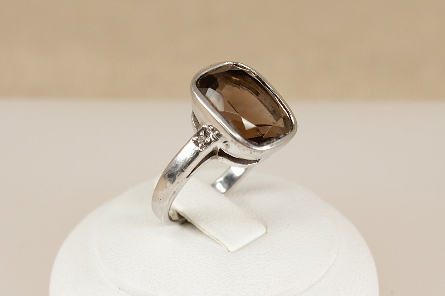 Silver Smokey Quartz Ring