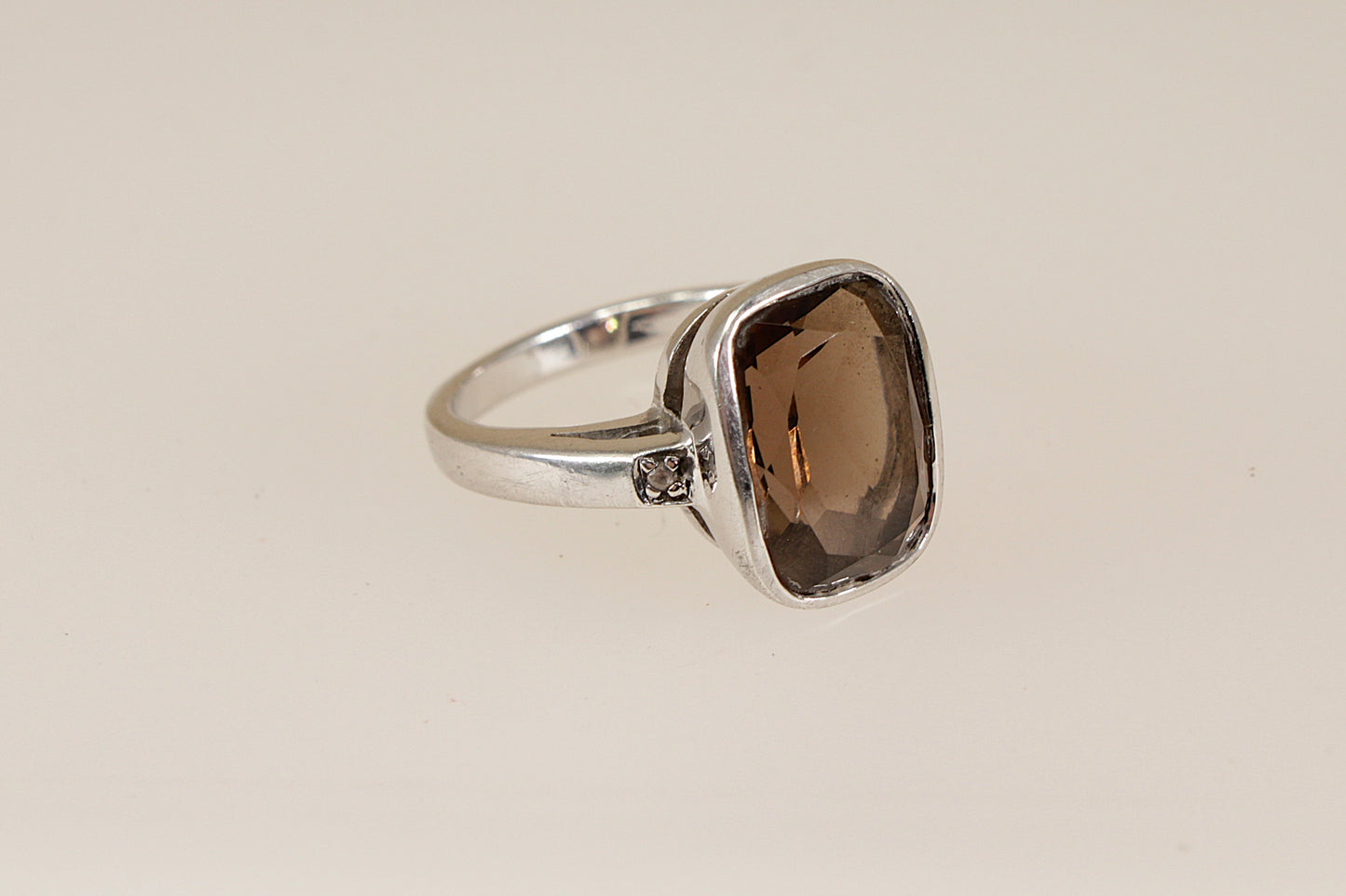 Silver Smokey Quartz Ring
