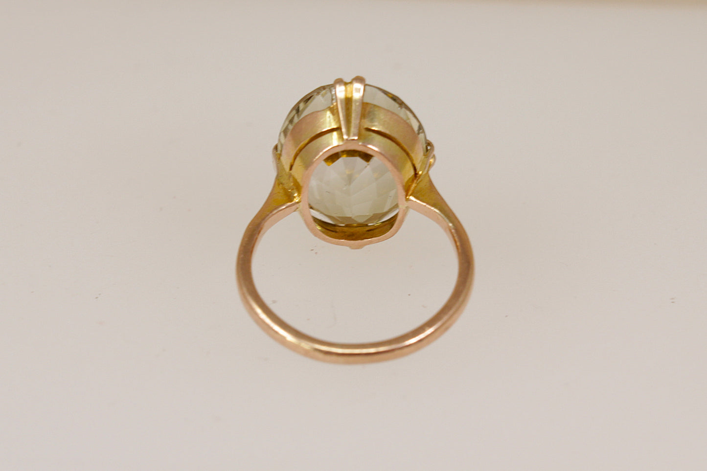 Vintage 9ct Gold Lemon Citrine Solitaire Ring