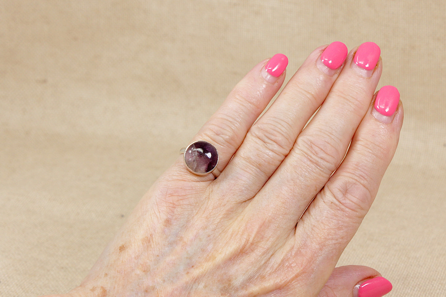Silver Blue John Ring