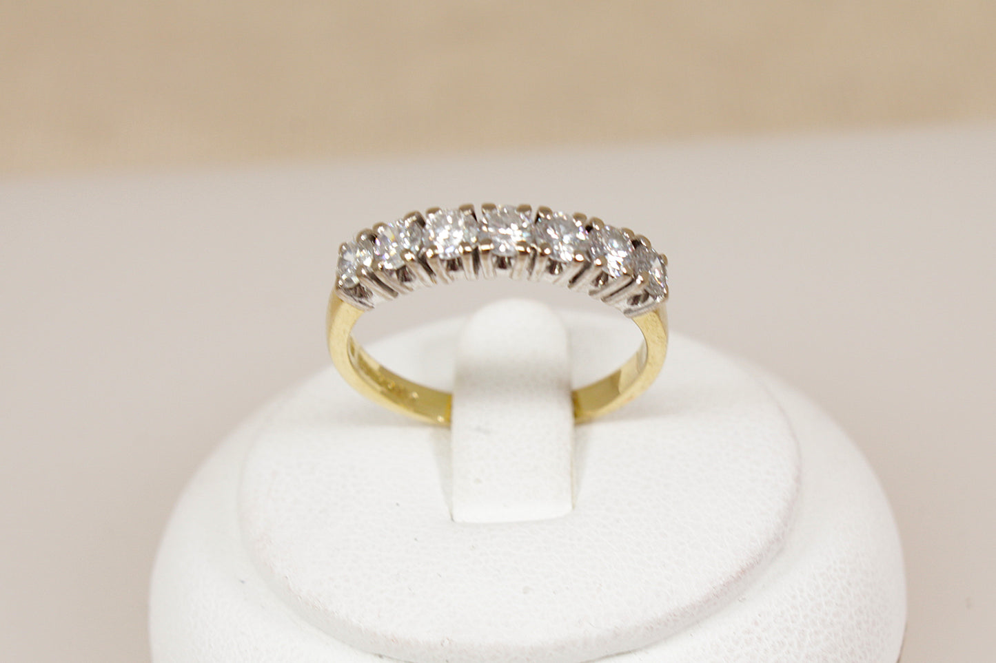 Vintage 18ct Gold 7-Stone Diamond Half Eternity Ring