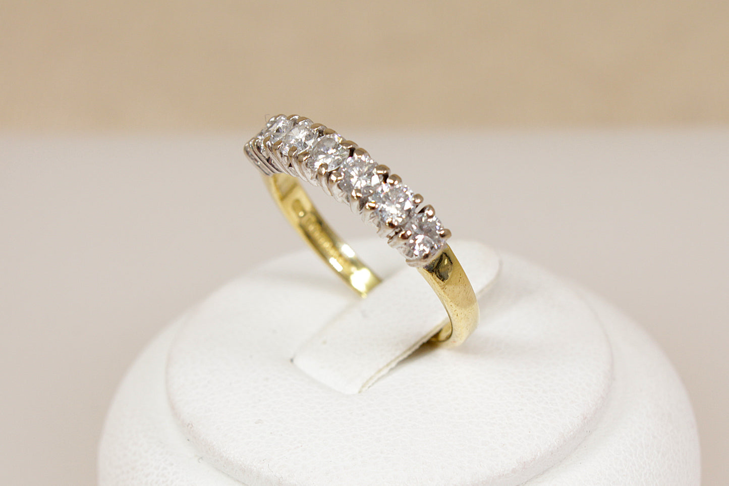 Vintage 18ct Gold 7-Stone Diamond Half Eternity Ring