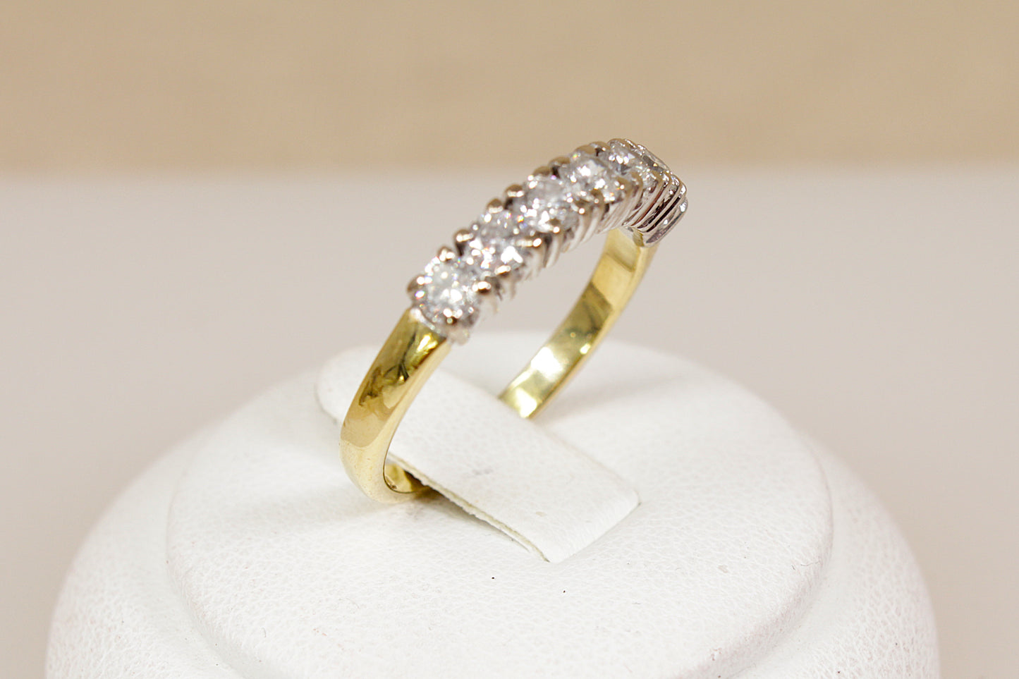Vintage 18ct Gold 7-Stone Diamond Half Eternity Ring