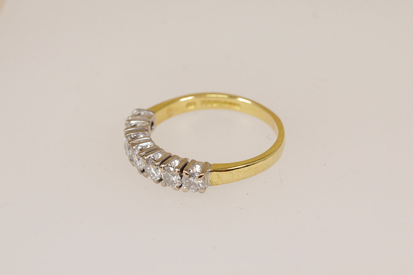 Vintage 18ct Gold 7-Stone Diamond Half Eternity Ring
