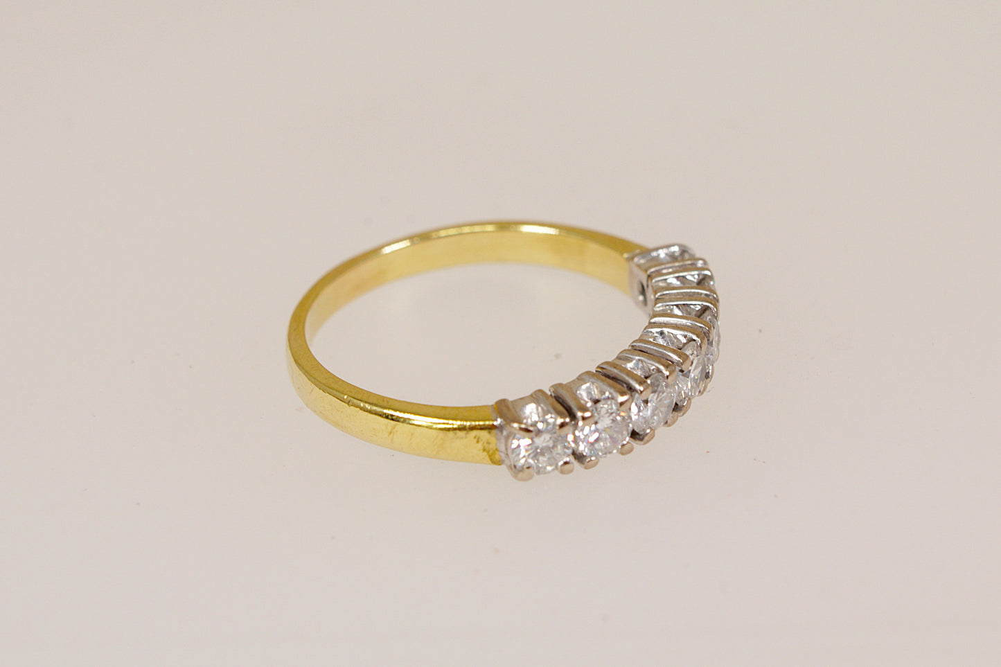 Vintage 18ct Gold 7-Stone Diamond Half Eternity Ring
