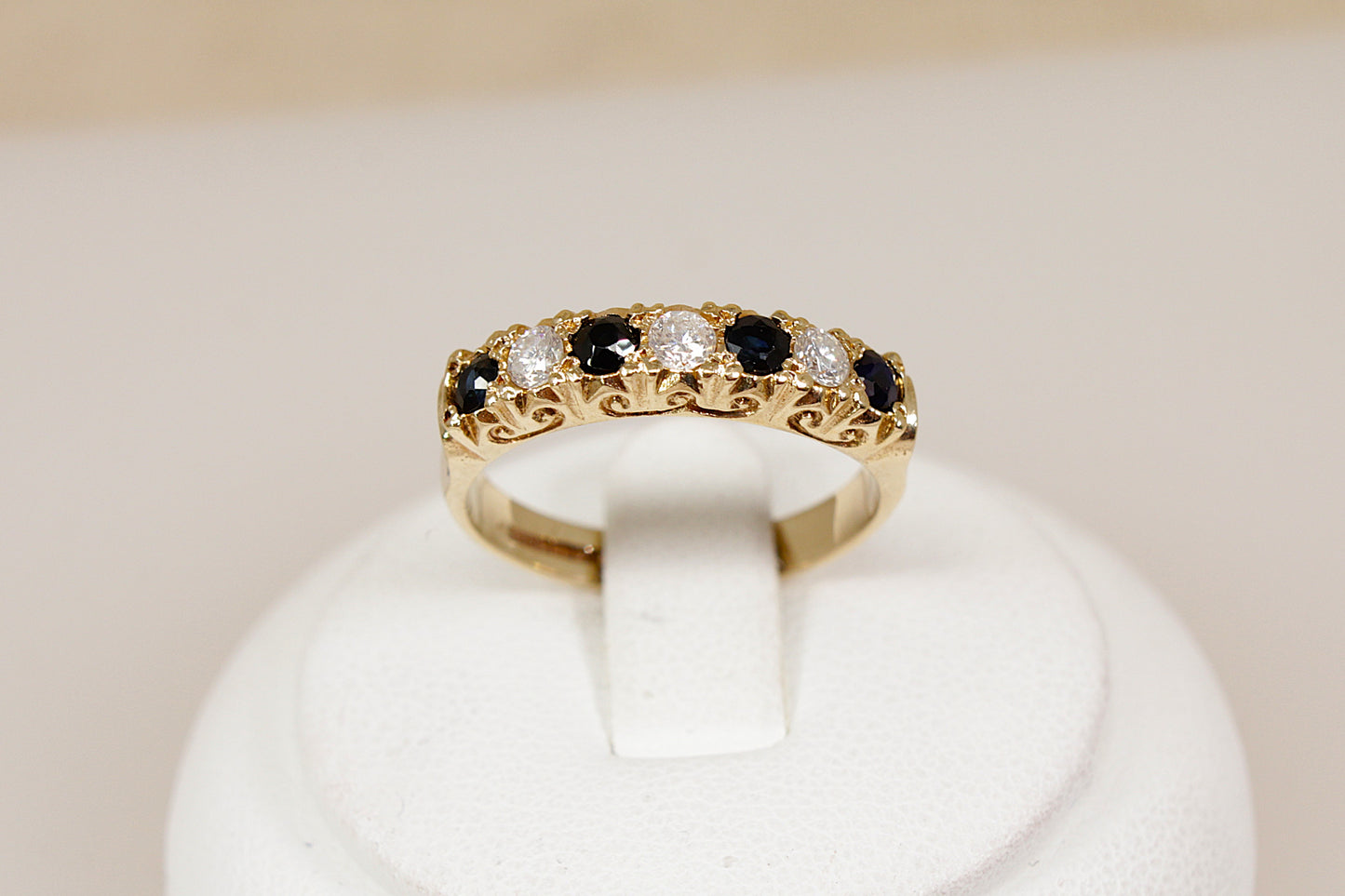 Vintage 9ct Gold ‘Edwardian’ Style Sapphire & Diamond Ring