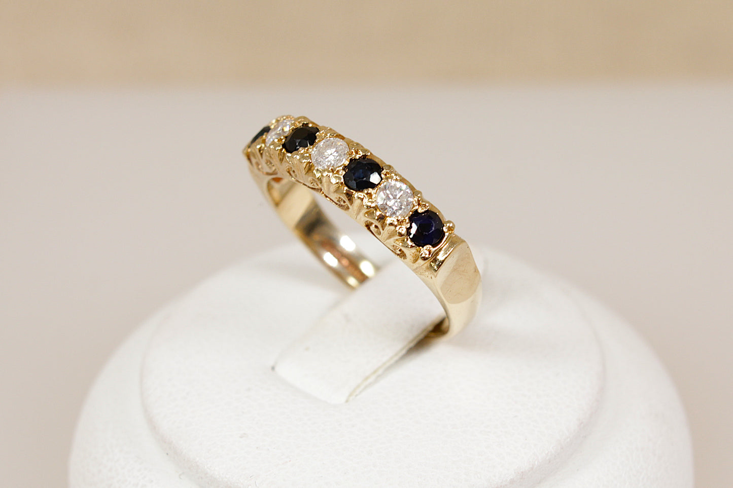 Vintage 9ct Gold ‘Edwardian’ Style Sapphire & Diamond Ring