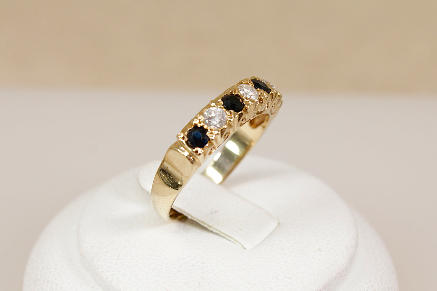 Vintage 9ct Gold ‘Edwardian’ Style Sapphire & Diamond Ring