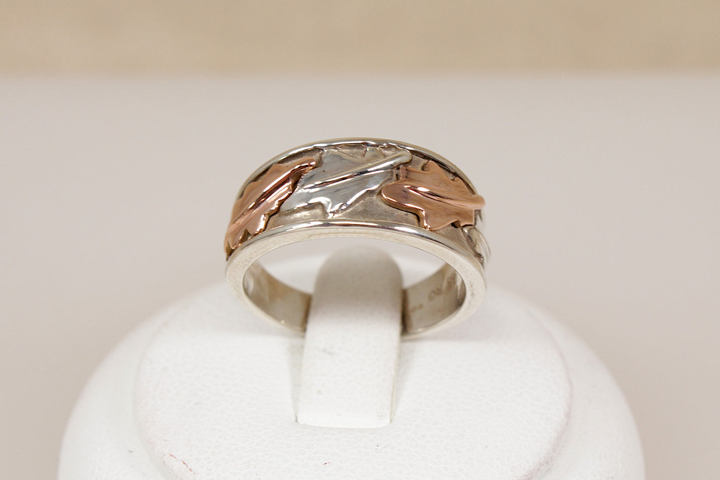 Welsh Clogau Silver & Gold Vine Leaf Design Ring
