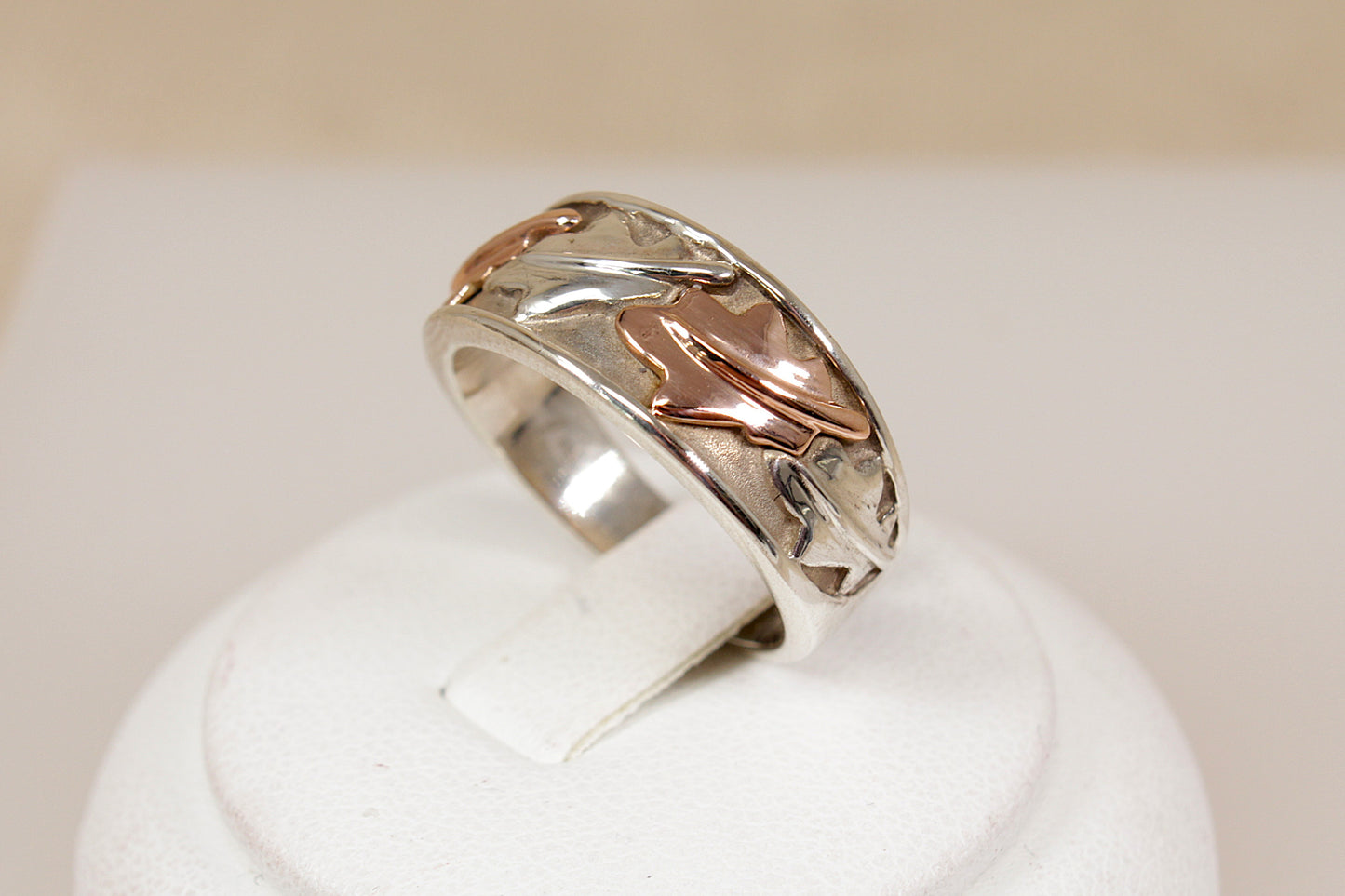 Welsh Clogau Silver & Gold Vine Leaf Design Ring