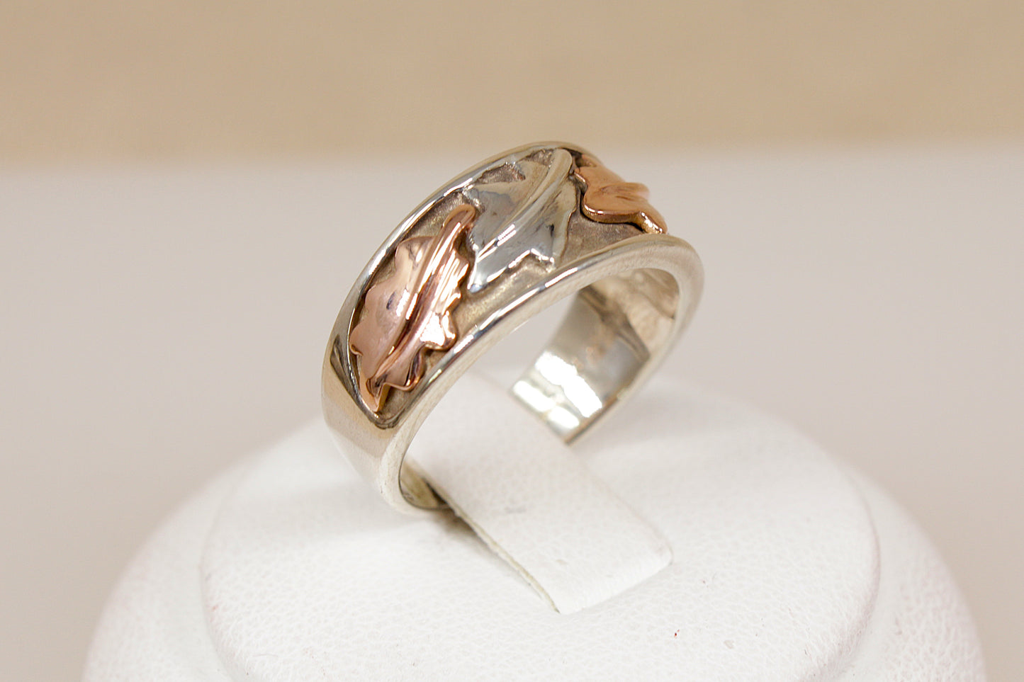 Welsh Clogau Silver & Gold Vine Leaf Design Ring