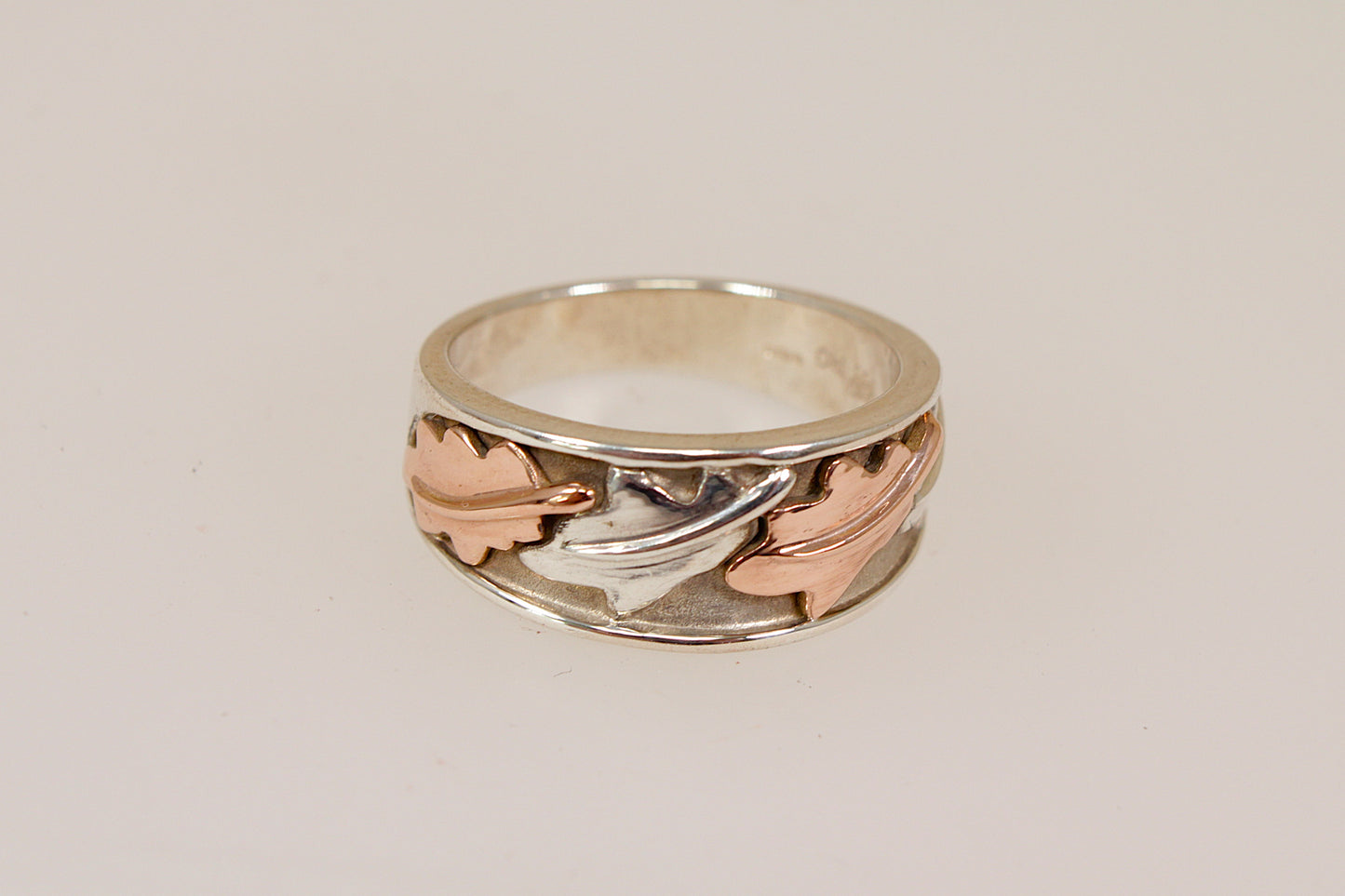 Welsh Clogau Silver & Gold Vine Leaf Design Ring