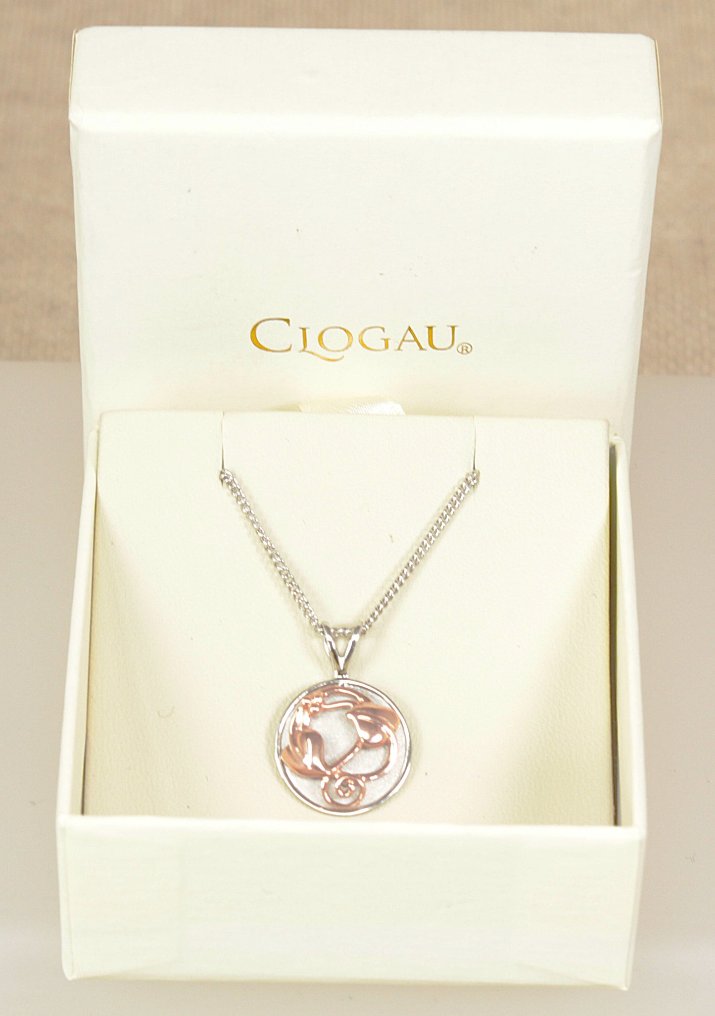 Stylish Silver & Gold Welsh Clogau Pendant Necklace
