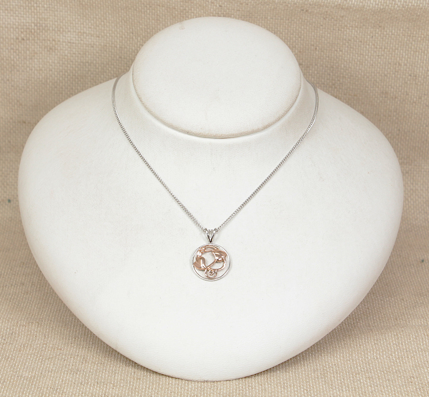 Stylish Silver & Gold Welsh Clogau Pendant Necklace