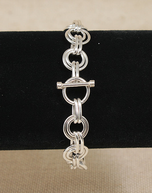 Silver Bold, Double Round Link Bracelet