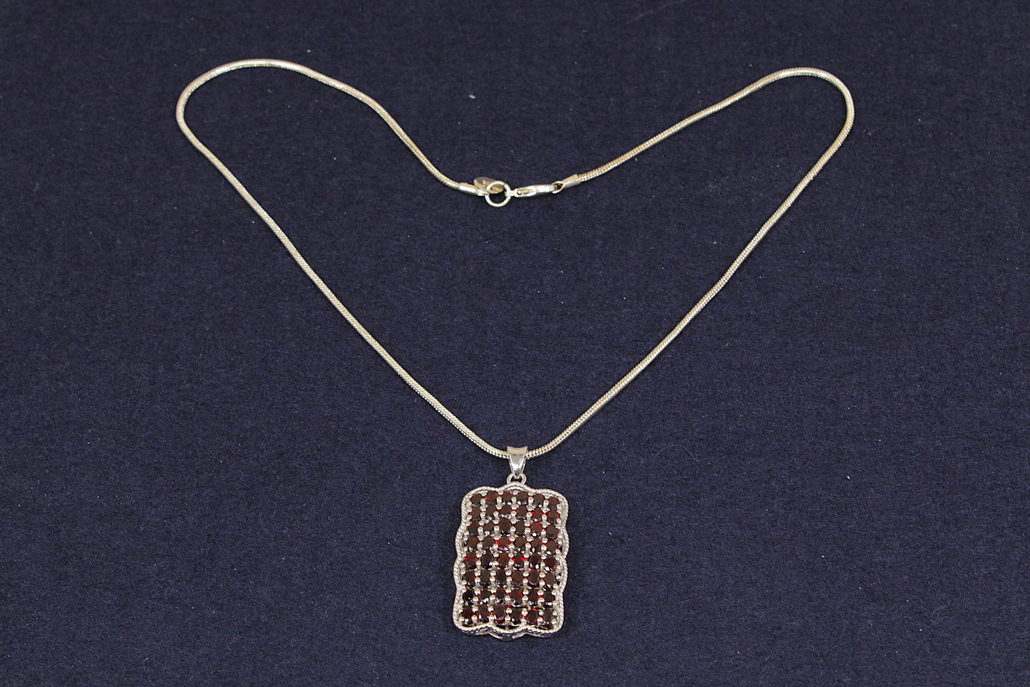 Silver & Garnet Statement Pendant Necklace