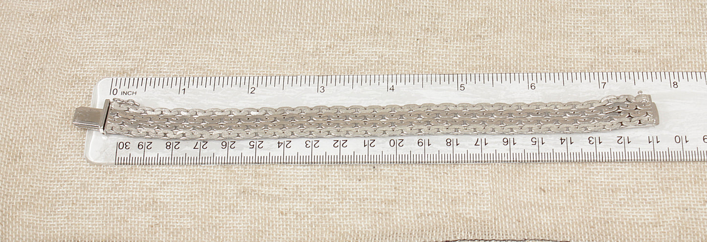 Elegant Vintage Silver Flexible Link Bracelet